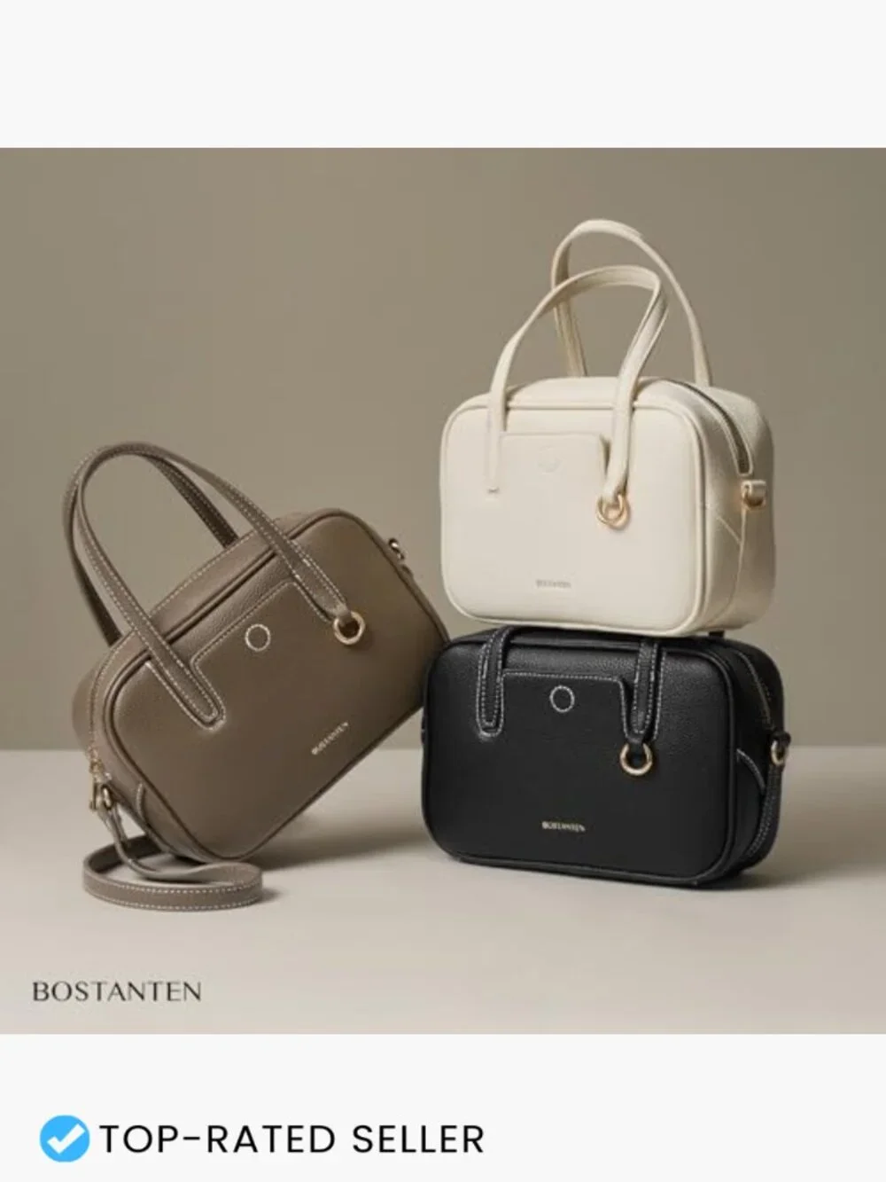 Small Crossbody Bag with Top Handle Adjustable Strap Lightweight Vegan Leather